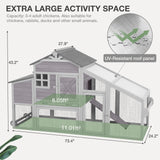 MEDEHOO Chicken Coop with Wheels Wooden Outdoor Chicken House Easy Cleaning with Nesting Box, Deeper Leakproof Pull-Out Tray and UV Proof Panel Roof - Reinforced Version MEDEHOO