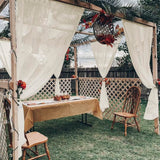 youleyar Sheer Outdoor Curtains for Patio Waterproof 2 Panels Linen Look Rod Pocket Indoor Ivory Voile Curtain for Living Room, Bedroom, Porch, Pergola, Cabana, Gazebo(52x84 Inch, Ivory) youleyar