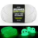 120g Glow in The Dark Yarn for Crocheting and Knitting; 120m(144yds) Yarn for Beginners with Easy-to-See Stitches; Worsted-Weight Medium #4; Yarn for Beginners Crochet Kit Making HEJIN