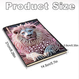 JZHYOAN DIY Diamond Painting Blank Notebook Kits Lion Special Shape Diamond Art Kits Dairy Travel Drawing Message Art Gifts Notepad A5 Hardcover Journal Note Book for Work Note Taking Adult JZHYOAN