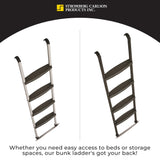 Stromberg Carlson Interior Bunk Ladder, KD, RV Bunk Ladder, Bunk Bed Ladder with Injection Molded Treads, Hooks and Mounting Hardware Included, can be used as Dorm Loft Ladder - Black 66" Stromberg Carlson