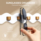 ONULISS Beechwood Sunglasses Organizer Wall, Wall Mounted Sunglass Holder, Hanging Eye Glasses Organizer Storage with 7 Slots, Sun Glass Holder (White) ONULISS