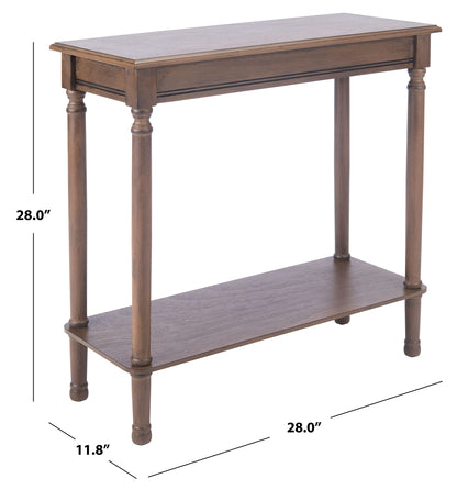 Safavieh Home Collection Tinsley Greige Rectangular Bottom Shelf Console Table - WoodArtSupply