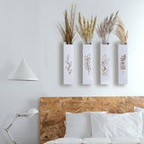 BOTOP Wood Wall Planter, Farmhouse 4 Pack Indoor Pocket Wall Vases Decor for Living Room Bedroom Dried Flowers Faux Greenery Plants (White) BOTOP