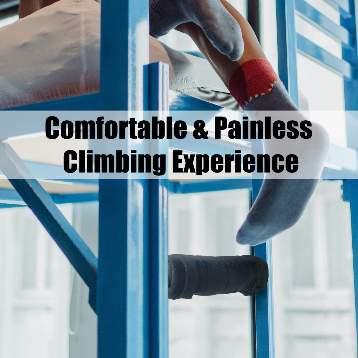 SANJHFF 4 Pcs Bunk Bed Ladder Pads,with 8 Adjustable Hook & Loop Straps,Bunk Bed Ladder Cover,Ladder Step Pads Loft Bed, Suitable for Safe and Comfortable Climbing,10x10 Inch (Ladder Not Included) SANJHFF