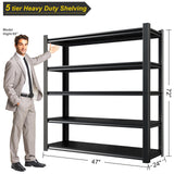 FATIGOS 72''H Garage Shelving Heavy Duty Storage Shelves 3500LBS Metal Garage Storage Shelves Adjustable Metal Shelf, Heavy Duty Storage Rack for Basement Warehouse 24" D x 47" W x 72" H FATIGOS
