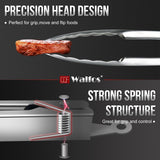 Walfos Kitchen Tongs for Cooking, 600℉ Heat Resistant Stainless Steel Tongs, All Metal Heavy Duty Tongs For Food,BBQ Grilling - 7 ，9 and 12 Inch,Set of 3 Walfos