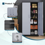 MIIIKO Metal Storage Cabinet with 6 Tier Shelves and Locking Doors, 72" x 36" x 18" Steel Garage Storage Cabinets for Home, Garage, Pantry Workshop Warehouse… MIIIKO