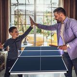 Tiktun Ping Pong Table, Foldable Tennis Table,with 2 Table Tennis Paddles and 3 Balls, Indoor/Outdoor Portable Table Tennis Game with Net,Blue,Medium Tiktun