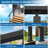 Zylorix 36" SS316 Cable Railing Post Level Drilled for Coastal Indoor Outdoor, 35"x2"x2" Stainless Steel Adjustable Top Post with Cable Grommets, DIY Cable Railing for Wood Concrete Deck, Black Zylorix