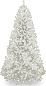 National Tree Company Pre-Lit Artificial Full Christmas Tree, White, North Valley Spruce, White Lights, Includes Stand, 7 Feet National Tree Company