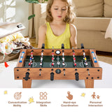 Giantex Foosball Table, 27in Mini Football Table Game w/ 2 Footballs, Score Keepers, ASTM Certification, Wood Soccer Table Top for Kids, Family Night, Parties, Game Rooms (Natural) Giantex
