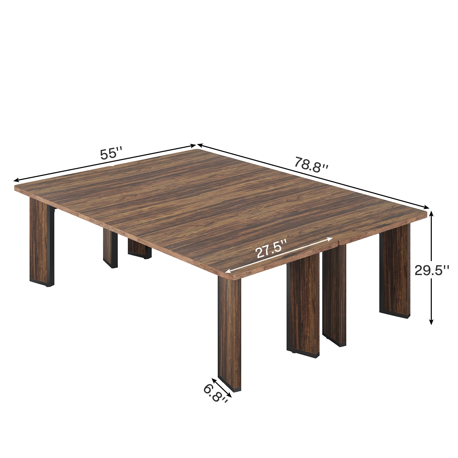 Tribesigns 13FT Conference Table for 10-12, 156-Inch Large Rectangular Meeting Table with Heavy Duty Frame, Business Furniture Boardroom Desk for Office Seminar Conference Training Room (2PCS - WoodArtSupply