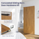 SMARTSTANDARD 40" Concealed Sliding Barn Door Hardware Kit with Soft Close Mechanisn, Wall Mount Concealed System, Aluminum (Door Not Included) SMARTSTANDARD