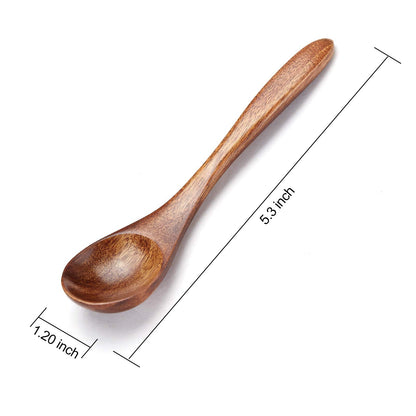 Sevensun Small Wooden Teaspoon, 6pcs Serving Wooden Utensils For Cooking, Condiments, Honey, Spoons For Daily Use