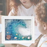 Sea Glass Art Kits, 2024 New Sea Glasss Resin Art Kits for Adults, DIY Mosaic Glass Kits, Mosaic Kits for Adults Resin Beach Art Kit for Home Decoration, Bookshelf, Office, Windowsill (G) Generic