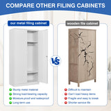 BYNSOE Metal Storage Cabinet 72'' Metal Locker with Locking Metal Storage Locker with Hanging Rod for Office Hospital Require Assembly (White) BYNSOE