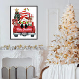 DIYDECORFUN Gnome Diamond Art Kits for Adults,Christmas Diamond Painting Kits, Gift Truck 5D Diamond Dots Paint by Diamonds,DIY Crafts Full Round Drill Gem Art for Wall Decor 12 x 16 Inches DIYDECORFUN