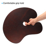 PATIKIL 16"x12" Wooden Paint Palette, 2Pcs Wood Painting Palette Color Mixing Oval Paint Tray Palette with Thumb Hole for Oil Watercolor Artist, Dark Brown PATIKIL