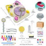 Roaxkois Pottery Wheel for Kids – Complete DIY Arts & Crafts Painting Kit with Air Dry Clay, Paints, Tools, Apron & Stickers – Creative Gift for Girls & Boys Ages 6 7 8 9 10 11 12+ Roaxkois