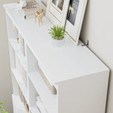 FOTOSOK 71-Inch Tall White Storage Cabinet with 3 Drawers and 3 Open Shelves FOTOSOK
