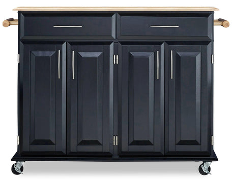 Homestyles Kitchen Cart with Storage Dolly Madison, 48.25 Inches Wide, Black homestyles