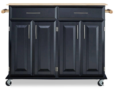 Homestyles Kitchen Cart with Storage Dolly Madison, 48.25 Inches Wide, Black