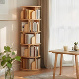 Corner Bookshelf and Bookcase, 61.81" H 5-Tier Rotating Bookshelf 360°, Book Shelf Narrow Tall Bookcase, Floor Standing Bookcases Storage Rack for Living Room, Office, Bedroom WoodArtSupply