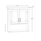 RiverRidge Somerset Two-Door Bathroom and Laundry Wall Mount Storage Medicine Cabinet with Open and Adjustable Shelf - White RiverRidge
