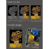 Scratch Art Painting Scratch Paper Rainbow Painting Sketch Pads DIY Art Craft Set， 4 Pcs Vincent Van Gogh Engraving and 24Pcs Classic Landmarks and Animal Series for Kids & Adults with 3 Tools Ryoma