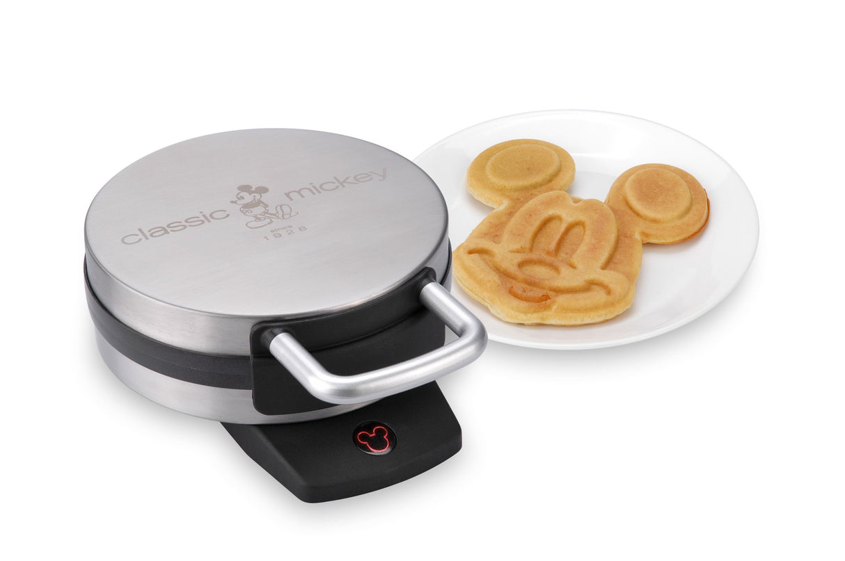 Disney Classic Mickey Waffle Maker by Select Brands - Disney Waffle Maker for Kitchen Appliances - Features Non-Stick Plates - Mickey Mouse Waffle Iron Gift for Disney Lovers - 7" Waffles Disney