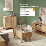 mopio Brooklyn Storage Cabinet, Modern Farmhouse Entryway Accent Cabinet, Buffet Sideboard, Credenza, Wood Modular Cabinet with Doors & Shelf, Fluted Panel, for Living Room, Dining Room, Kitchen, Oak mopio