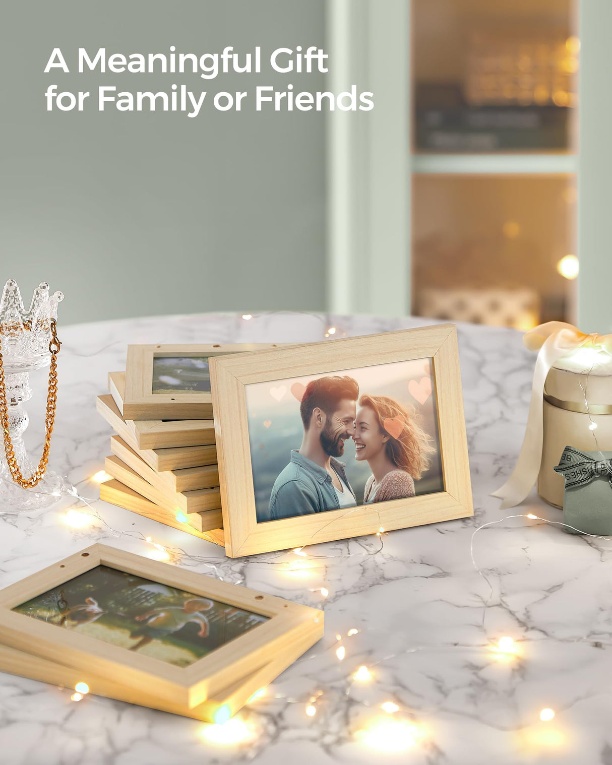 SONGMICS Collage Picture Frames, 4x6 Picture Frames Collage for Wall Decor, 10 Pack Photo Collage Frame for Gallery, Multi Family Picture Frame Set, Glass Front, Assembly Required, Natural Beige SONGMICS