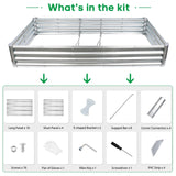 JERIA 6×3×1ft Raised Garden Bed with Support Rods,Galvanized Raised Garden Bed Kit Outdoor Metal Gardening Planter Box for Vegetable, Fruits, Flower JERIA
