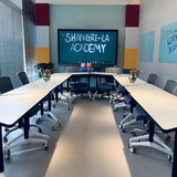 czxhaery Conference Table Conference Room Tables Foldable Meeting Tables Rolling Splicing Meeting Room Table Flip Top Folding Conference Table On Wheels Suitable for Office,Meeting (2pack) czxhaery