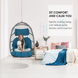 Brafab Egg Swing Chair Without Stand Outdoor Indoor, Foldable Swing Chair Hanging Egg Chairs, Aluminum Frame and UV Resistant Cushion Hammock Chair for Bedroom Patio Porch (Without Stand) Brafab