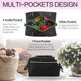 yookee home Yarn Bag Crochet Bag Organizer Knitting Bag Organizer Crochet Storage Yarn Holder for Crochet Accessories Yarn Storage Bag for Crocheting Gifts for Crochet Lovers,Mom,Women,Black yookee home