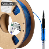 TPU Filament 1.75mm Bundle, TINMORRY 3D Printer Filament Combipack, 200g x 5 Spools, Black+White+Transparent red+Transparent Blue+Transparent Green TINMORRY