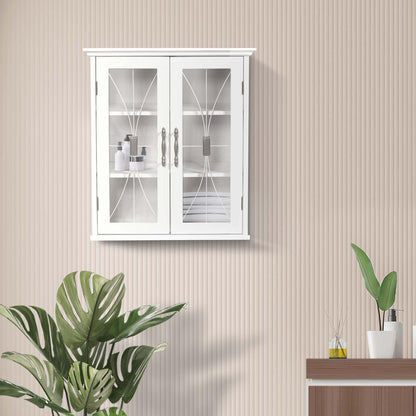 Teamson Home Delaney 20.5" x 24" 2-Door Removable Wall Cabinet with Adjustable Shelves, White