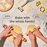 Rolling Pin For Baking with Thickness Rings - 2 Adjustable Rolling Pin with Scale - Sustainable FSC® Wood - for Pie Crust, Cookie, Pastry - Baking Essential Praknu