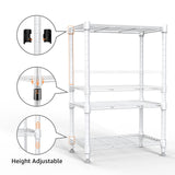 M MZG 450 lbs Wire Storage Shelving 3-Tier Utility Shelving Unit Steel Organizer Wire Rack for Home,Kitchen,Office,White (11.8" D x 17.7" W x 26.3" H) M MZG