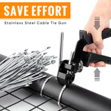 Sinlon Stainless Steel Cable Tie Gun, Special Tool For Fastening And Cutting Metal Cable Ties, With 150pcs 11.8in Uv Resistant Stainless Steel Cable Ties For Fence Exhaust Pipe Outdoor. Sinlon