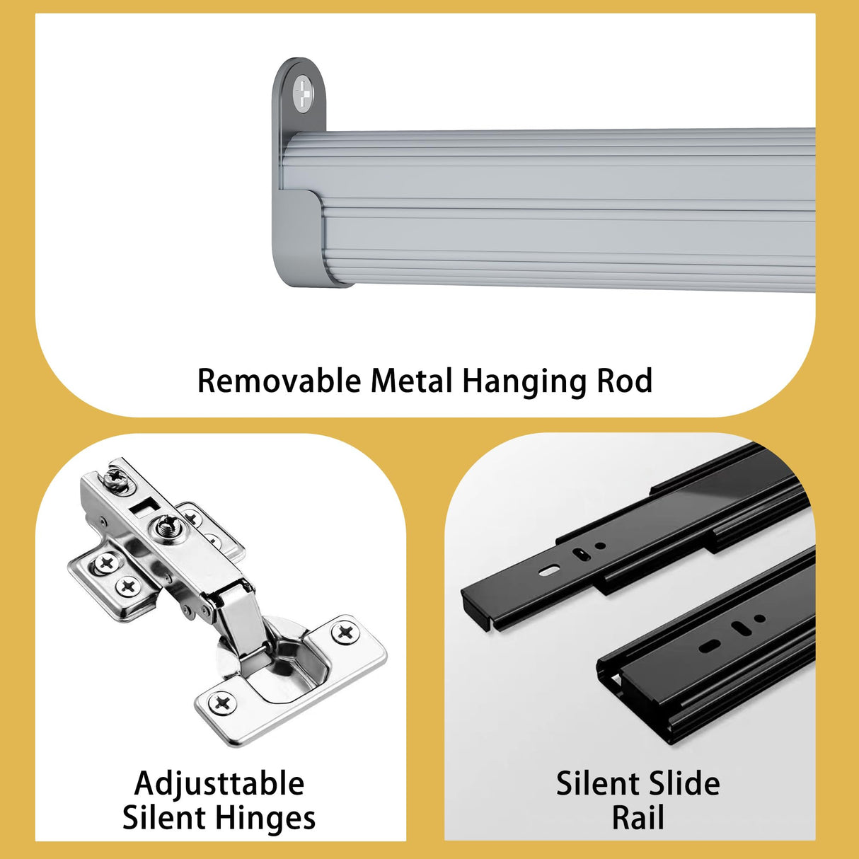 LABROSKIA Wooden Wardrobe Closet with 2 Doors: 75" Bedroom Armoire Wardrobe Closet with 3 Drawers, White Cabinet with Hanging Shelves, Large Storage Cabinet (Modern, 1) LABROSKIA