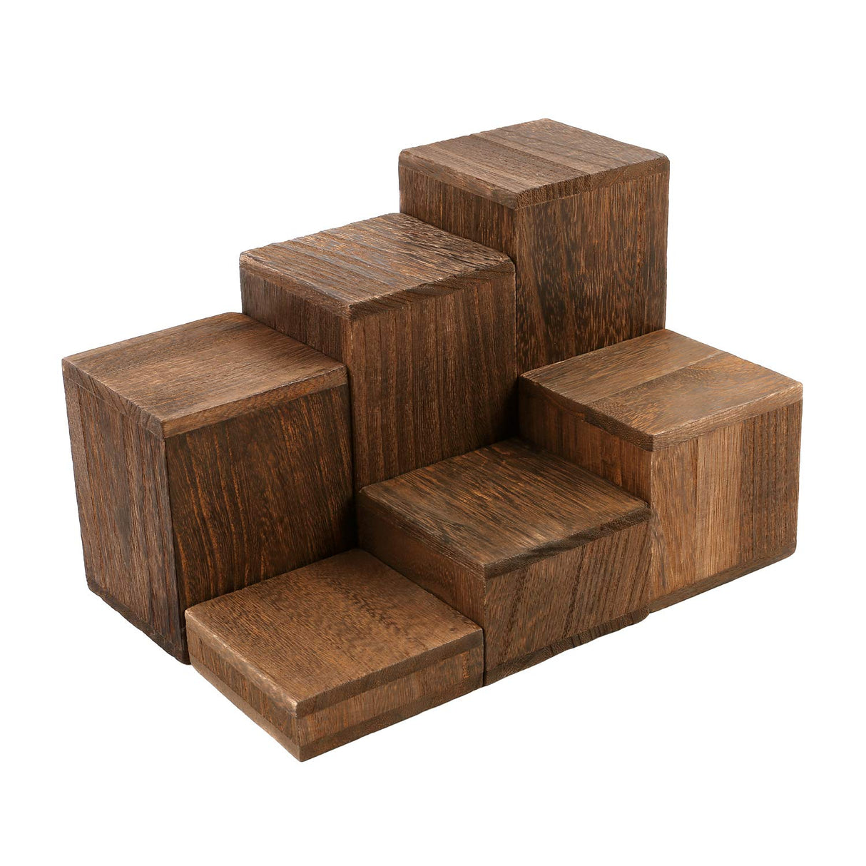 MOOCA Wooden 6 Pcs Square Risers for Display Jewelry and Accessories Display Stand Wooden Display Risers, Wood Jewelry Risers Wood Figurine Display MOOCA