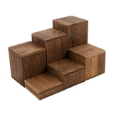 MOOCA Wooden 6 Pcs Square Risers for Display Jewelry and Accessories Display Stand Wooden Display Risers, Wood Jewelry Risers Wood Figurine Display MOOCA