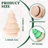 15 Pieces Unfinished Wood Christmas Tree Mini Wooden Xmas Tree Craft Blank Wooden Christmas Tree Ornaments Farmhouse Wood Trees DIY Natural Rustic Small Wooden Tree for Arts Handmade Drawing Supplies Maitys