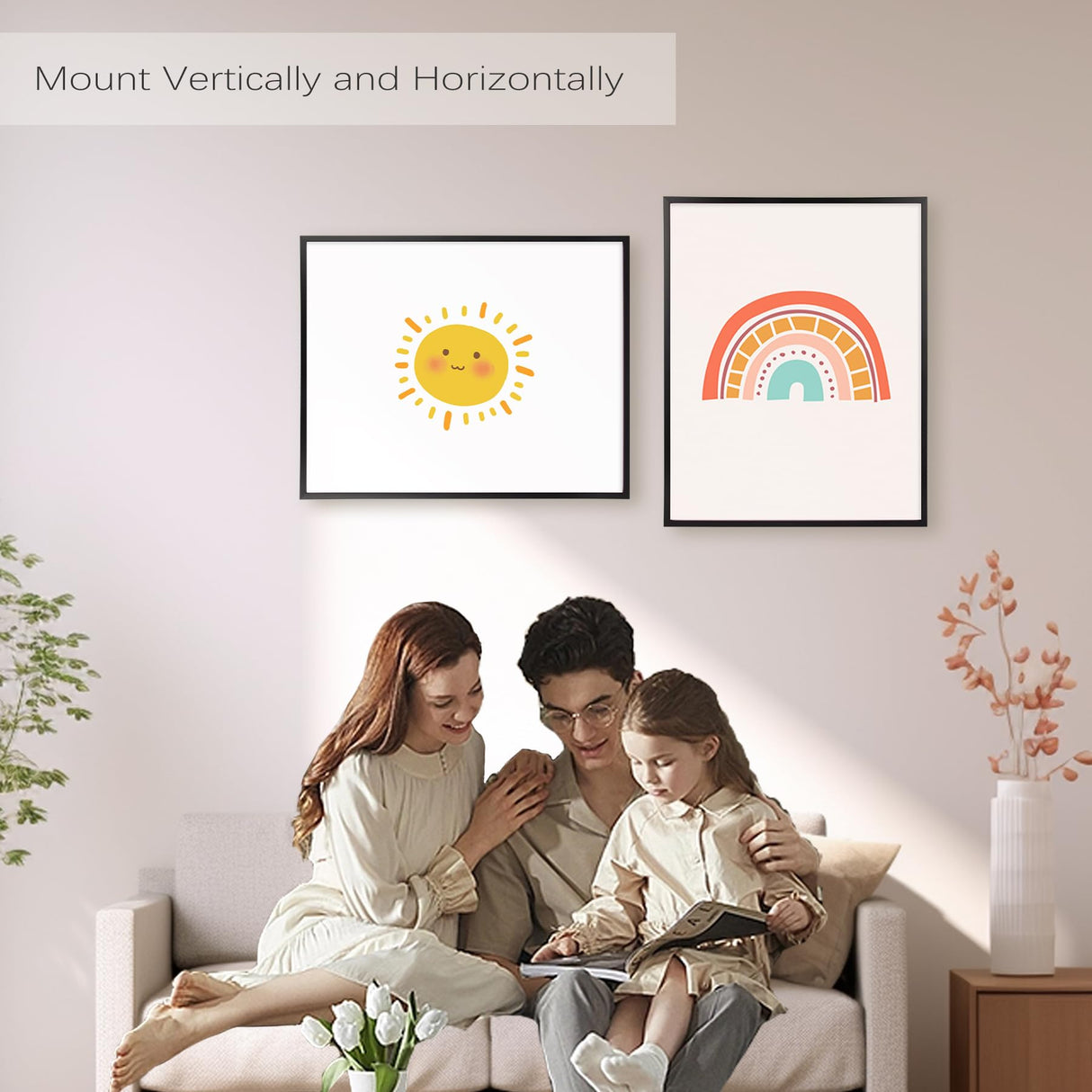 Golden State Art, 16x20 Picture Frame Set of 3, Black Thin Border Photo Frame, Display Pictures 11x14 with Mat or 16x20 Without Mat, Poster Frame for Wall Hanging Horizontal and Vertical Golden State Art