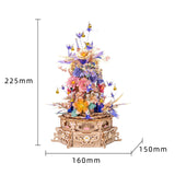 MU 3D Wood Puzzles for Adults The Feast of Flower, 3D Puzzles Lighting Metal Model Kits Building, Wooden Flowers Puzzle Music Box Building Puzzle Boxes Sets, Birthday Gift Desk Home Decor MU