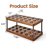 Wooden Double Layer Egg Holder - Farmhouse Kitchen Acacia Egg Tray Organizer - 2 Tier Fresh Egg Storage Rack Basket for Countertop, 36 Capacity Sishynio
