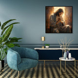 MOMDEDP DIY 5D Diamond Painting Kits for Adults: Jesus Diamond Painting Full Drill Beginners Craft Kits DIY Diamond Dots for Home Wall Decor Gifts 12x12inch Prayer MOMDEDP